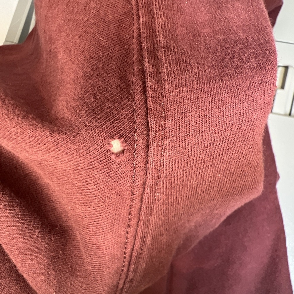 Carhartt Logo Tee 2XL Burgundy Thrashed Bleach Faded Grunge Workwear Distressed - Picture 10 of 15